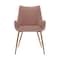 Armen Living Avery Pink Fabric Dining Room Chair with Gold Legs LCAVCHPINK - alternate 6